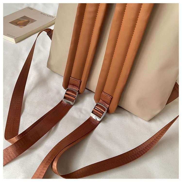 Unisex Casual Solid-Color Waterproof Fabric Backpack detail 23