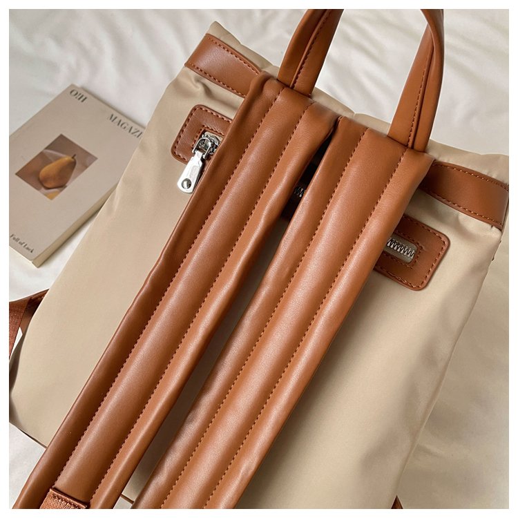 Unisex Casual Solid-Color Waterproof Fabric Backpack detail 24