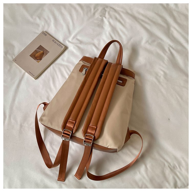 Unisex Casual Solid-Color Waterproof Fabric Backpack detail 25