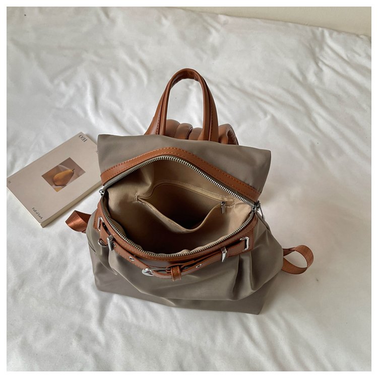 Unisex Casual Solid-Color Waterproof Fabric Backpack detail 27