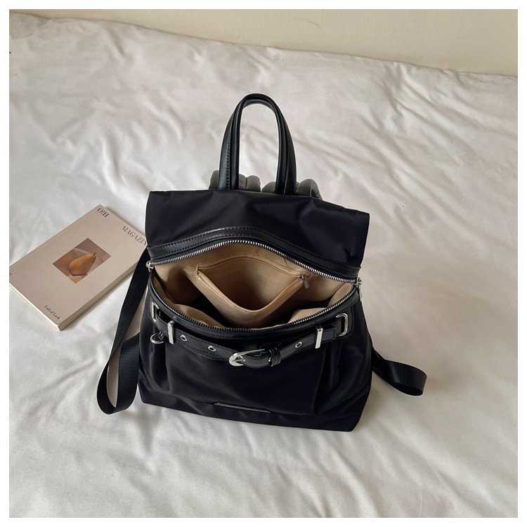 Unisex Casual Solid-Color Waterproof Fabric Backpack detail 28