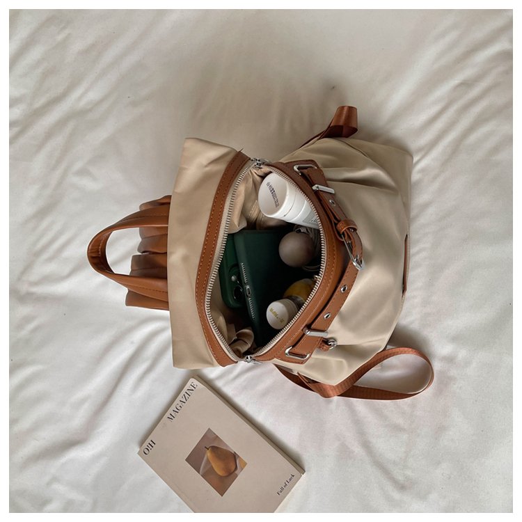 Unisex Casual Solid-Color Waterproof Fabric Backpack detail 30