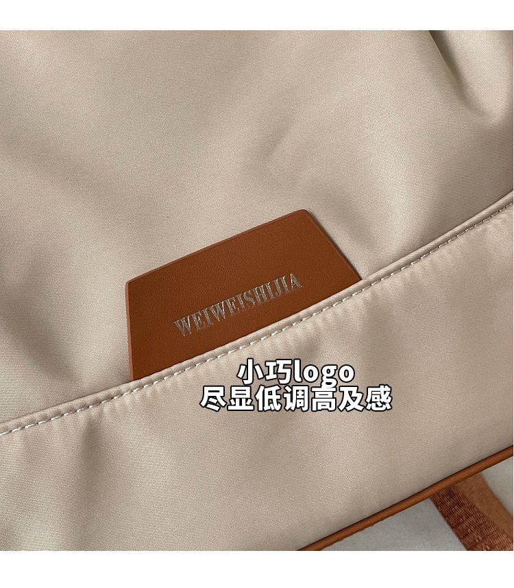 Unisex Casual Solid-Color Waterproof Fabric Backpack detail 3