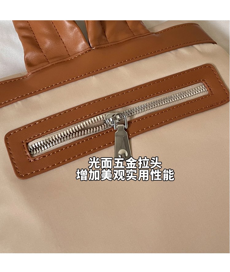 Unisex Casual Solid-Color Waterproof Fabric Backpack detail 7
