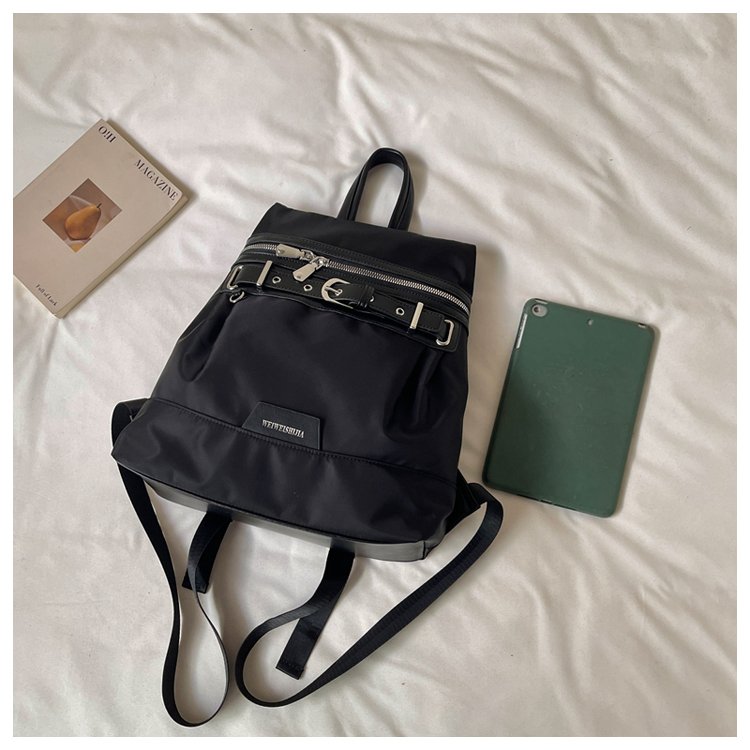 Unisex Casual Solid-Color Waterproof Fabric Backpack detail 8