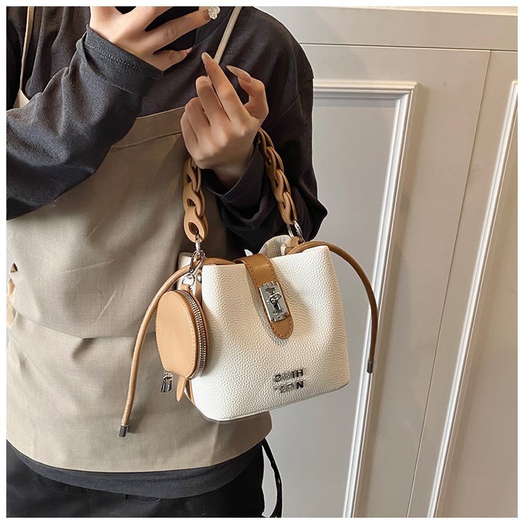 Women's PU Leather Chain Handle Bucket Bag detail 22