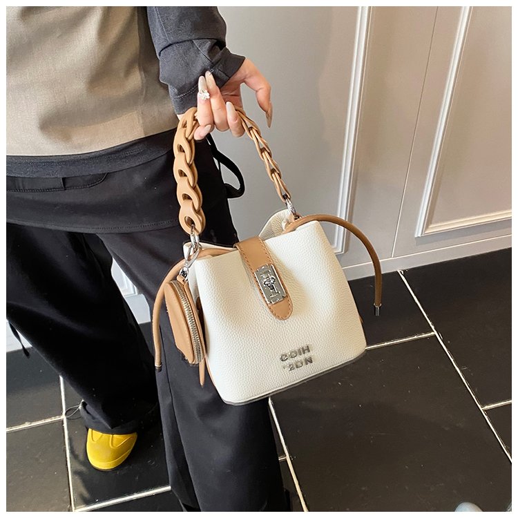 Women's PU Leather Chain Handle Bucket Bag detail 24