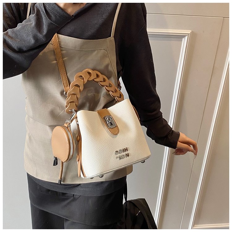 Women's PU Leather Chain Handle Bucket Bag detail 27