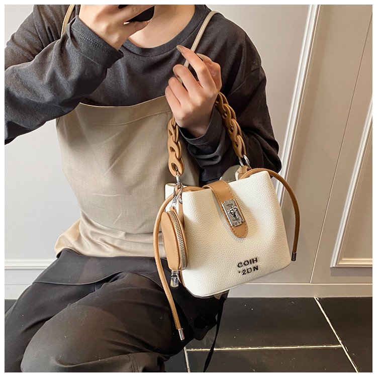Women's PU Leather Chain Handle Bucket Bag detail 28