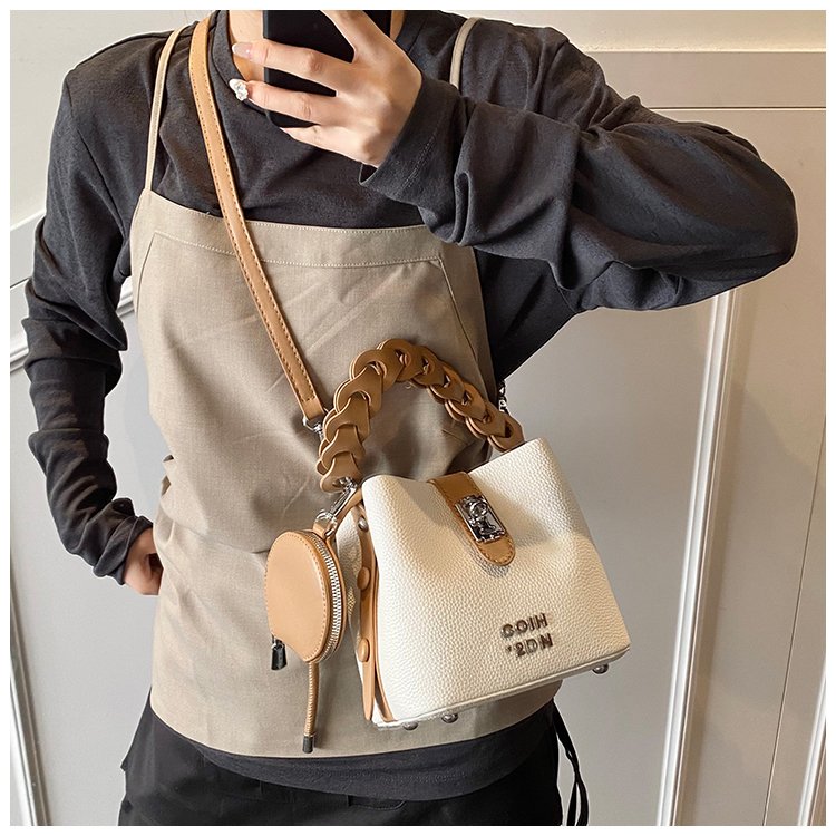 Women's PU Leather Chain Handle Bucket Bag detail 29