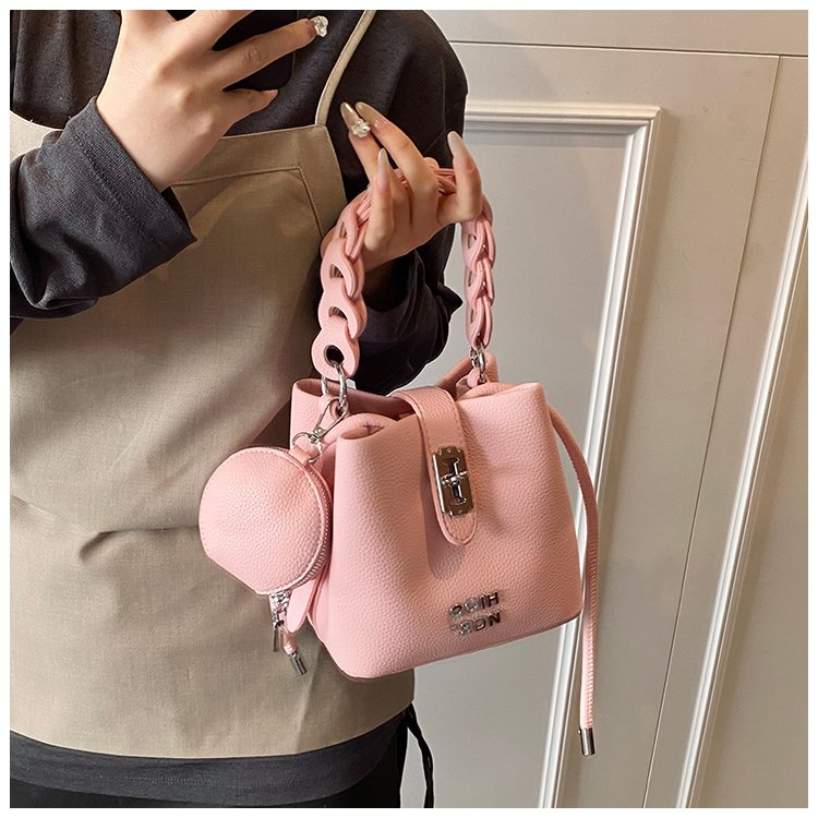Women's PU Leather Chain Handle Bucket Bag detail 31