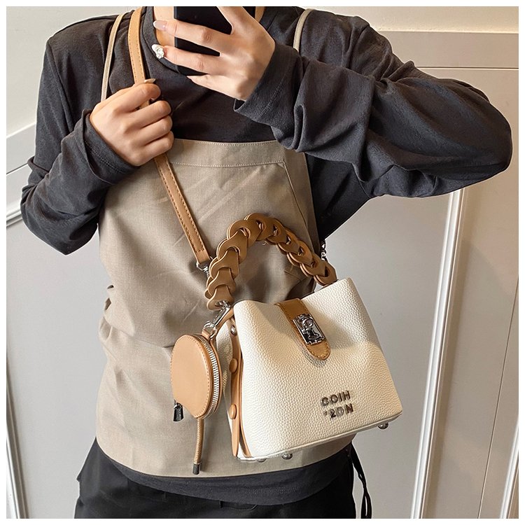 Women's PU Leather Chain Handle Bucket Bag detail 32