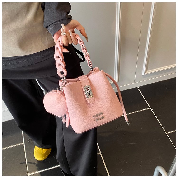 Women's PU Leather Chain Handle Bucket Bag detail 34