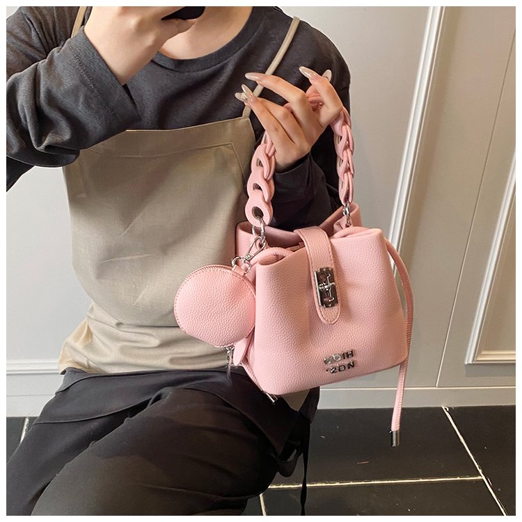Women's PU Leather Chain Handle Bucket Bag detail 36