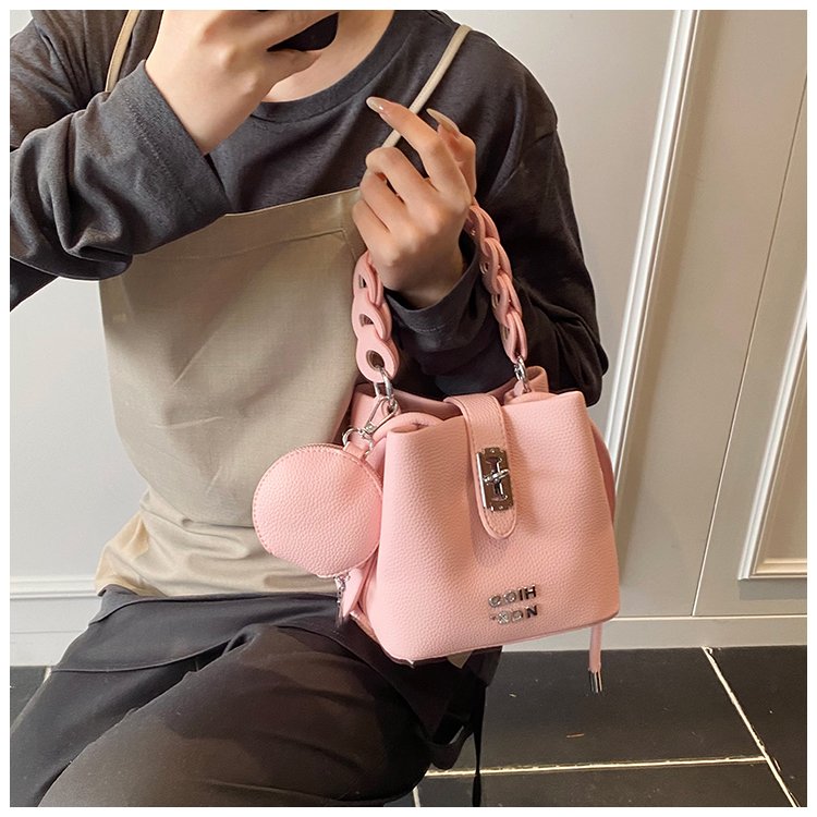 Women's PU Leather Chain Handle Bucket Bag detail 37
