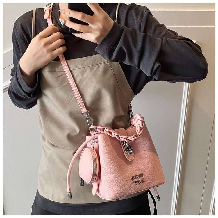 Women's PU Leather Chain Handle Bucket Bag detail 39