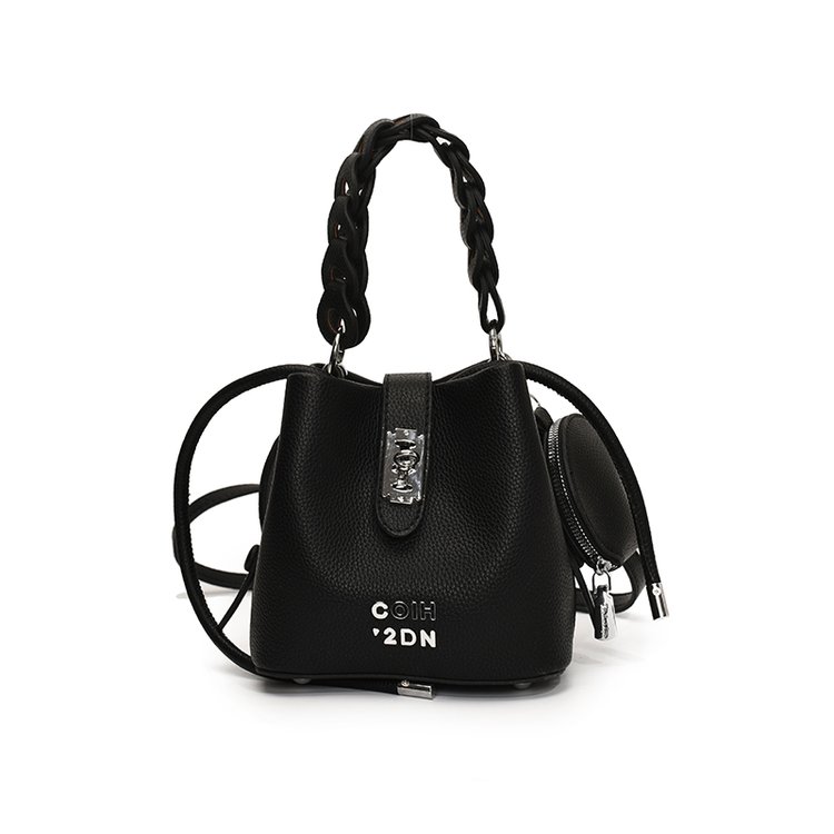 Women's PU Leather Chain Handle Bucket Bag view 4