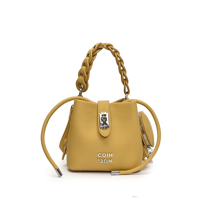 Women's PU Leather Chain Handle Bucket Bag view 5