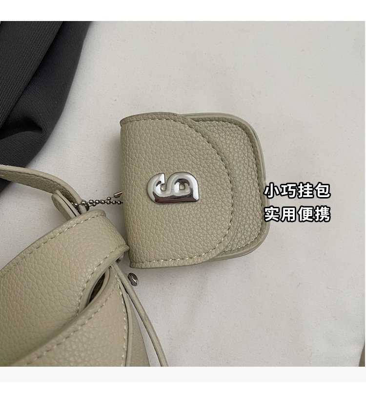 Women's PU Leather Chain Handle Crescent Shoulder Bag detail 9