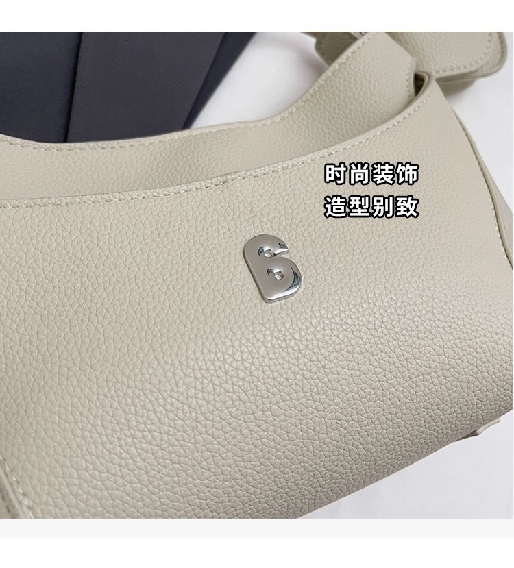 Women's PU Leather Chain Handle Crescent Shoulder Bag detail 12