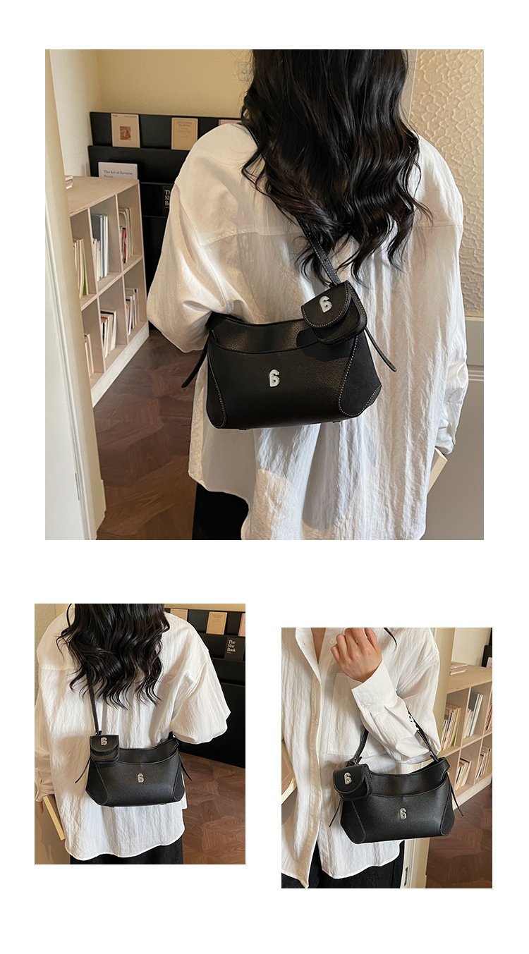 Women's PU Leather Chain Handle Crescent Shoulder Bag detail 18