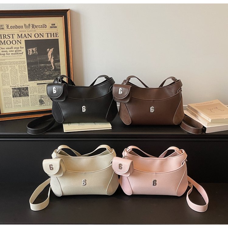 Women's PU Leather Chain Handle Crescent Shoulder Bag detail 19