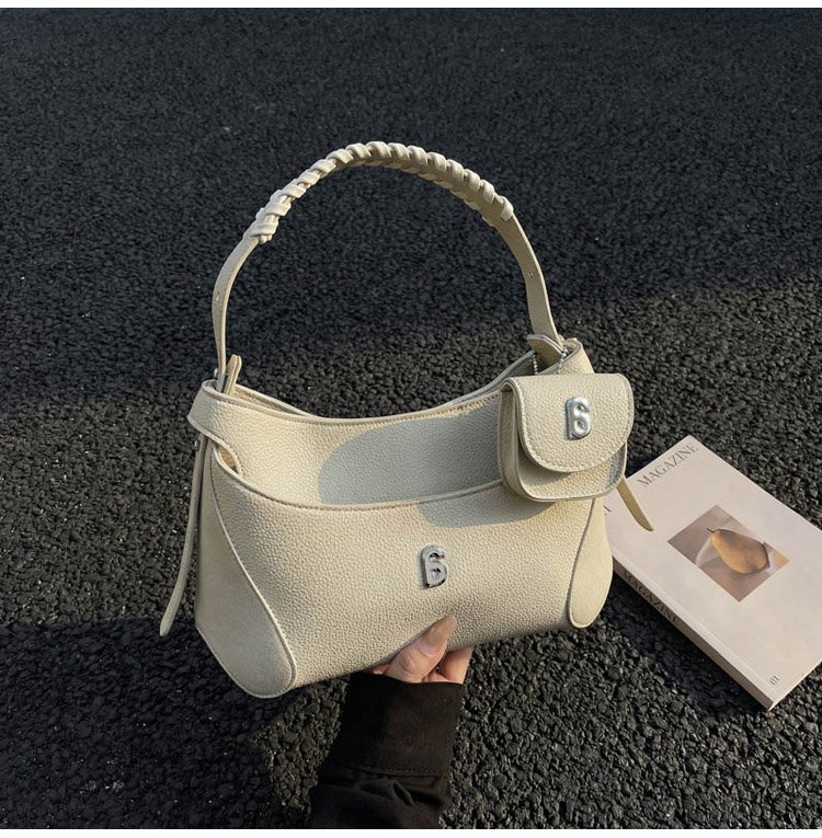 Women's PU Leather Chain Handle Crescent Shoulder Bag detail 21