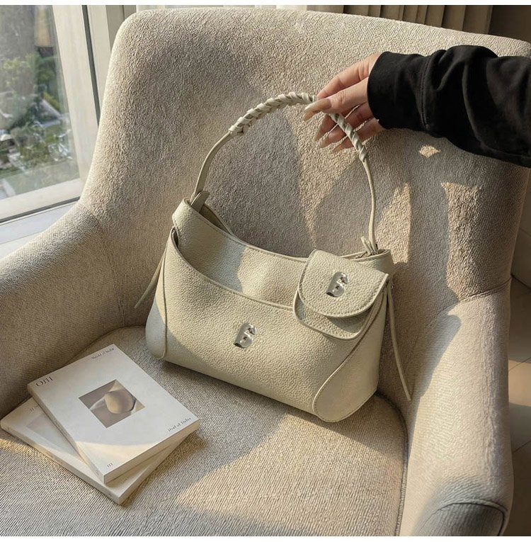 Women's PU Leather Chain Handle Crescent Shoulder Bag detail 22