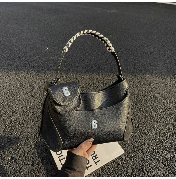 Women's PU Leather Chain Handle Crescent Shoulder Bag detail 23