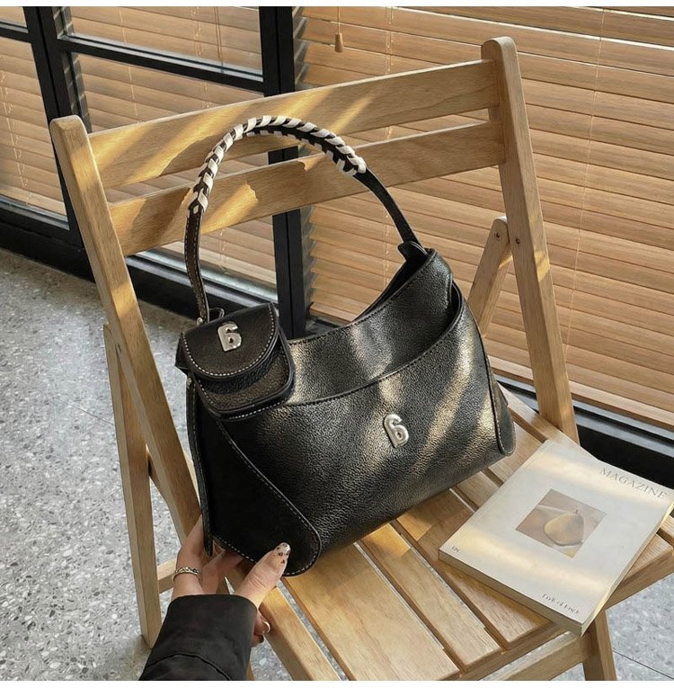 Women's PU Leather Chain Handle Crescent Shoulder Bag detail 27