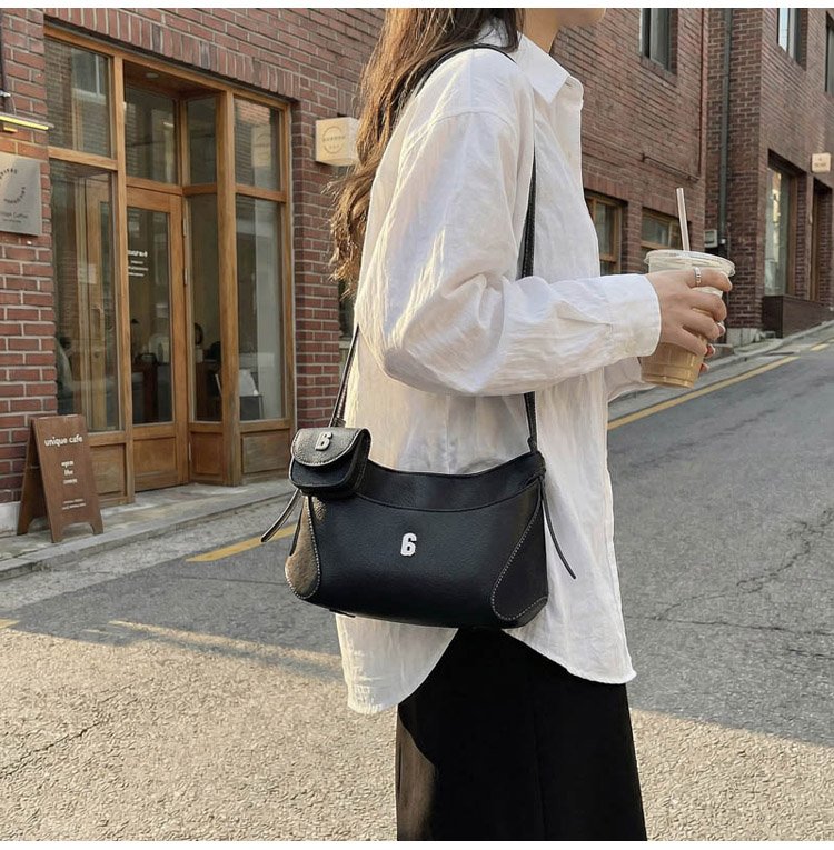 Women's PU Leather Chain Handle Crescent Shoulder Bag detail 29