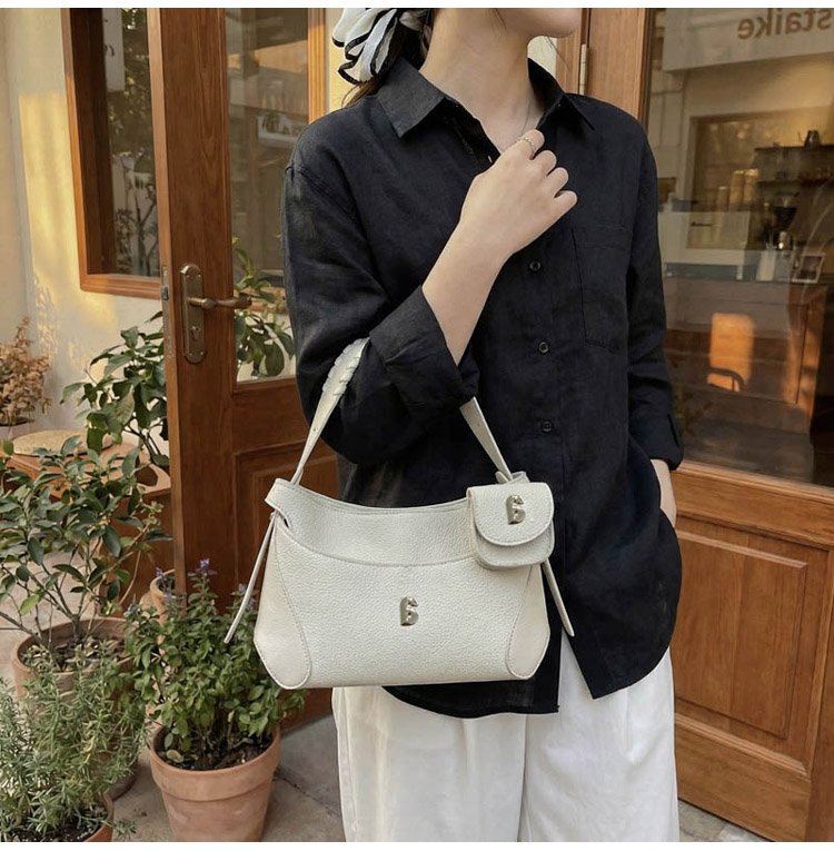 Women's PU Leather Chain Handle Crescent Shoulder Bag detail 33
