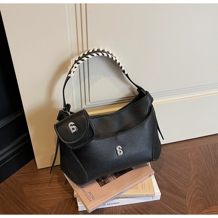 Women's PU Leather Chain Handle Crescent Shoulder Bag detail 37