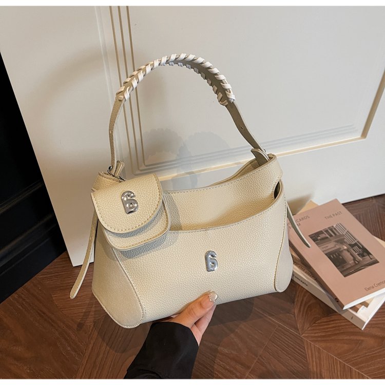 Women's PU Leather Chain Handle Crescent Shoulder Bag detail 38