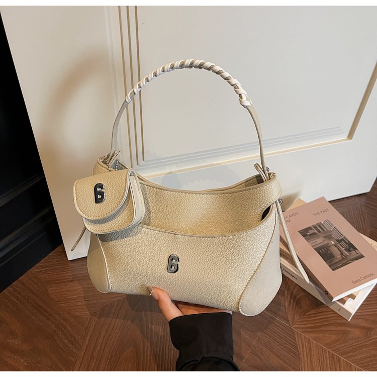 Women's PU Leather Chain Handle Crescent Shoulder Bag detail 39