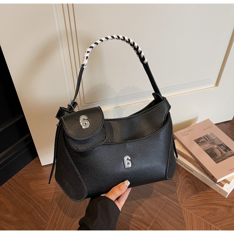 Women's PU Leather Chain Handle Crescent Shoulder Bag detail 40
