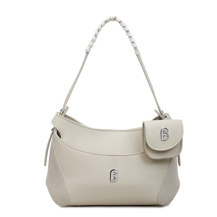 Women's PU Leather Chain Handle Crescent Shoulder Bag view 3