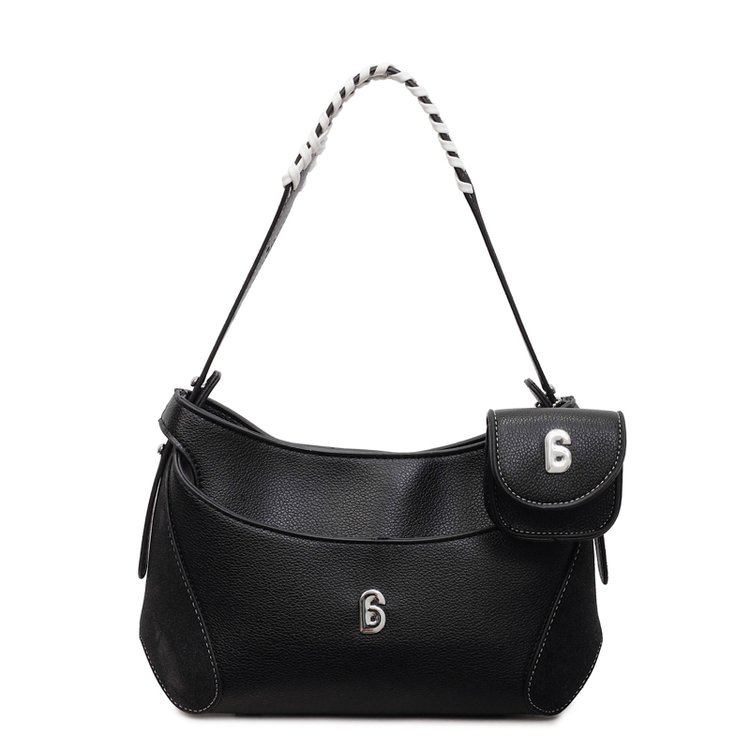 Women's PU Leather Chain Handle Crescent Shoulder Bag view 4