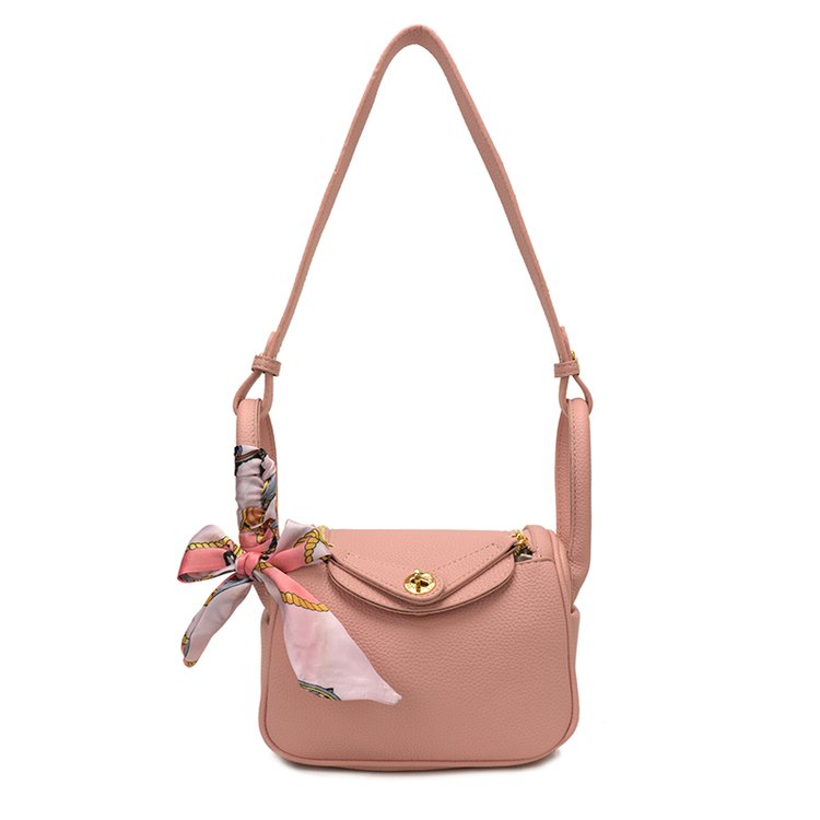 Women's PU Leather Chain Trim Mini Bucket Bag view 1