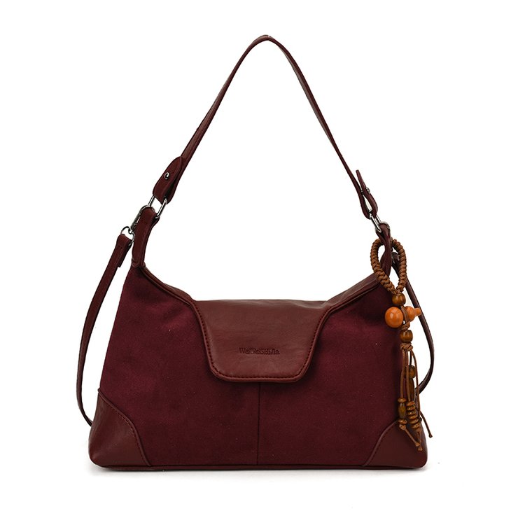 Women's PU Leather Chain Trim Shoulder Bag view 6