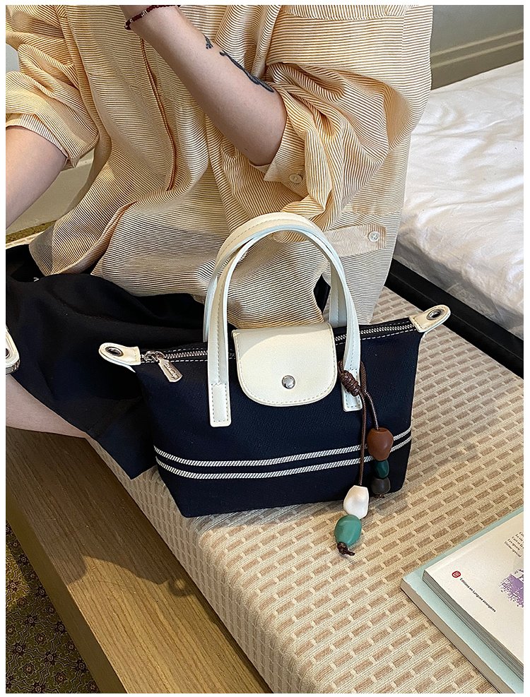 Women's PU Leather & Cloth Contrast Trim Bucket Bag detail 20