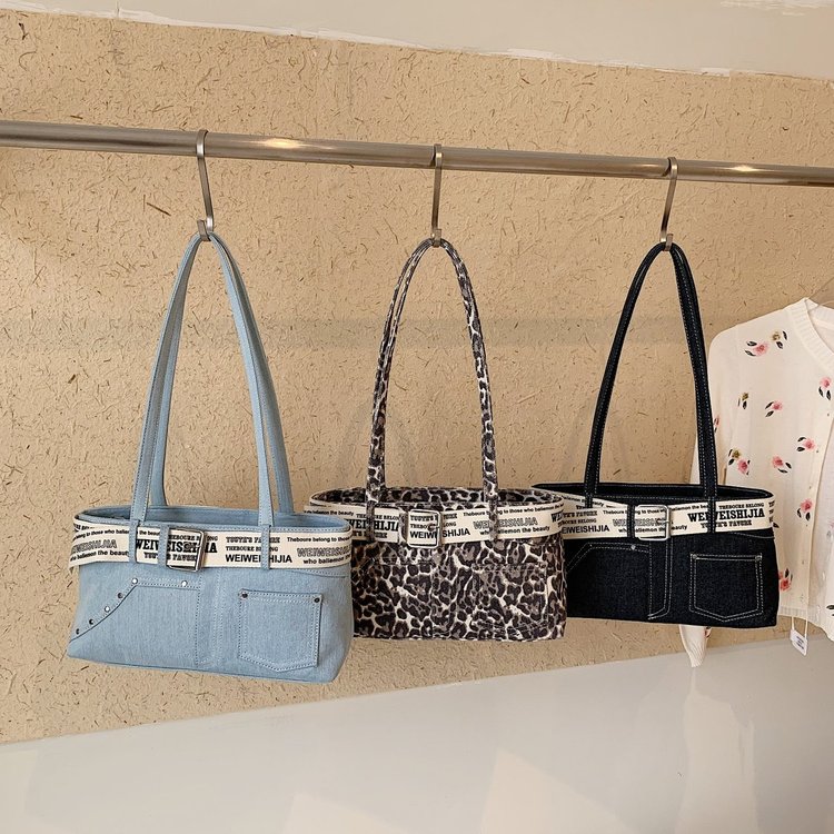 Women's Denim Contrast Trim Mini Tote Bag view 2