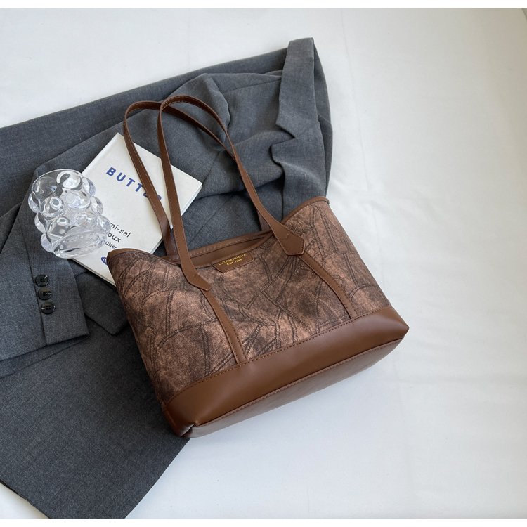 Women's PU Leather Contrast Trim Textured Tote Bag detail 16