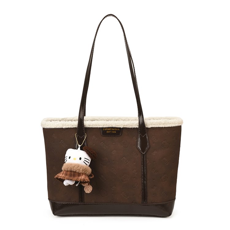 Unisex PU Leather Contrast Trim Tote Bag view 5