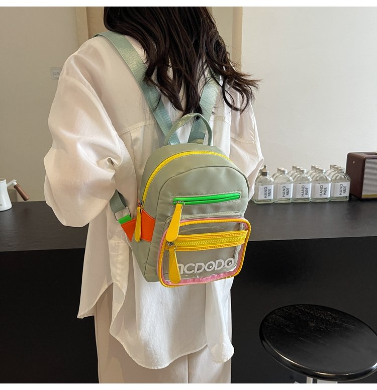 Women's Nylon Contrast Zip Pocket Backpack detail 19
