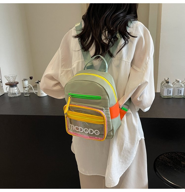 Women's Nylon Contrast Zip Pocket Backpack detail 21