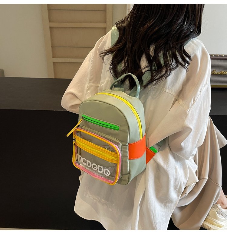 Women's Nylon Contrast Zip Pocket Backpack detail 24