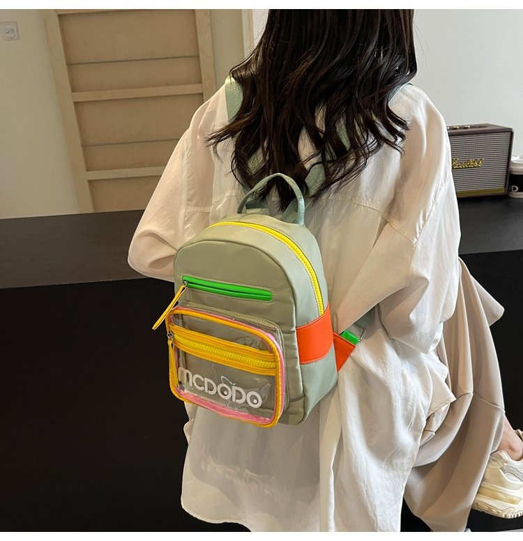 Women's Nylon Contrast Zip Pocket Backpack detail 25