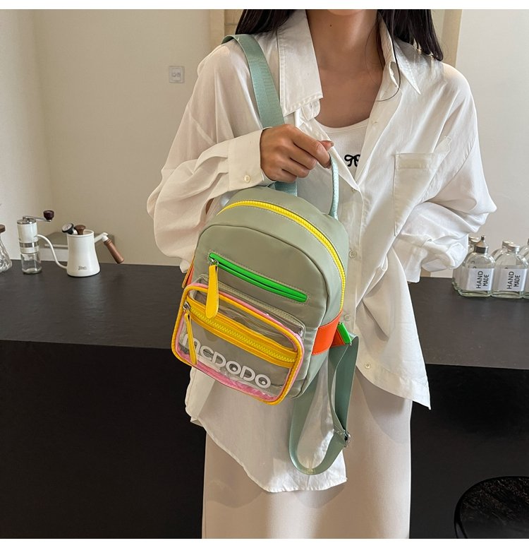 Women's Nylon Contrast Zip Pocket Backpack detail 27