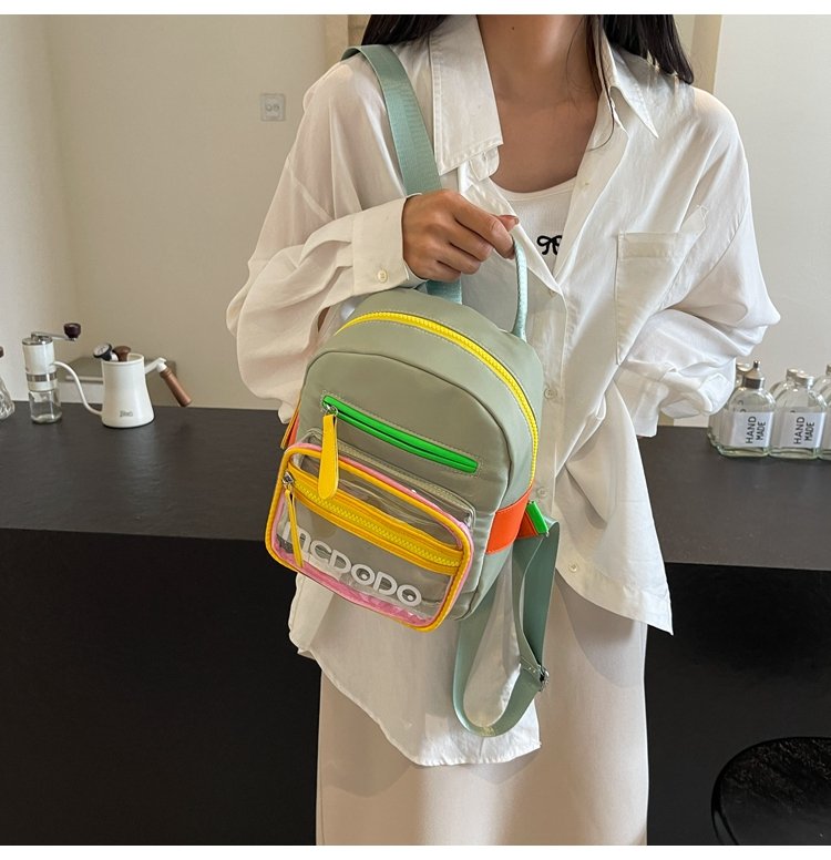 Women's Nylon Contrast Zip Pocket Backpack detail 28